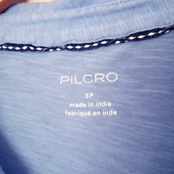 Anthropologie Pilcro Flutter-Sleeve Babydoll Top Wedgewood Blue Cotton $70 India - Picture 8 of 14